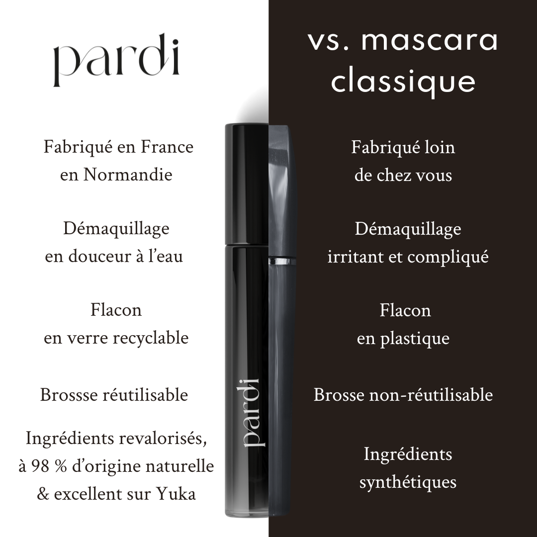 Mascara en verre avec brosse réutilisable - Noir