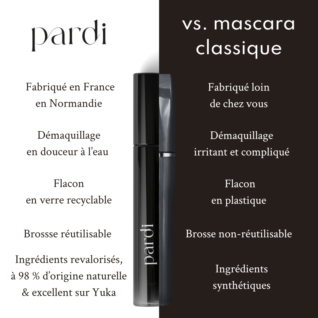 Glass mascara with reusable brush